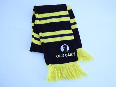 Old Clan Strickschal schwarz gelb gestreift Quaste Fransen Winter warm