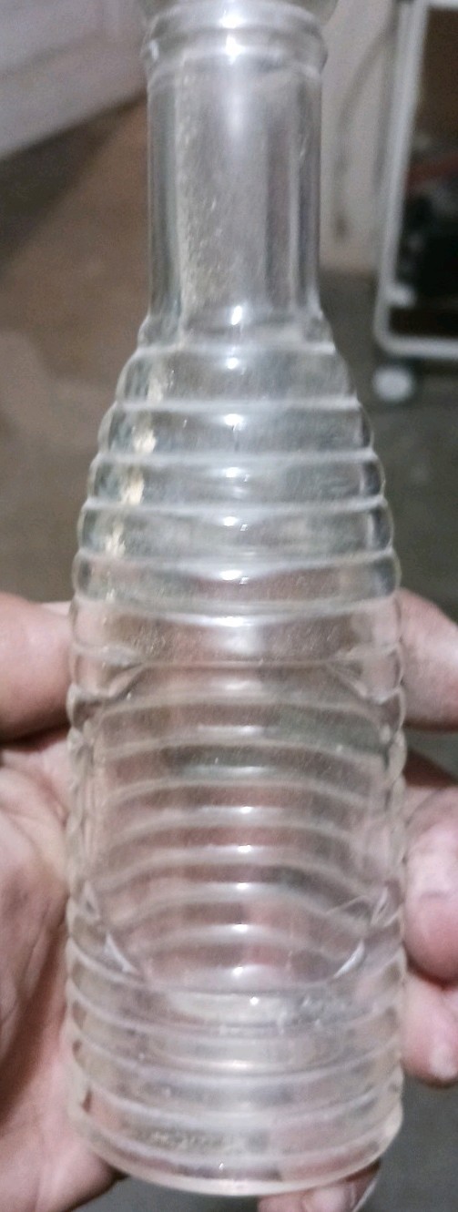 Antique Glass Bottle 20 rings perfect condition