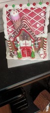 KURT ADLER-9"H- B/O LED CANDY GINGERBREAD COOKIE HOUSE TABLETOP -NEW -C-AS SHOWN
