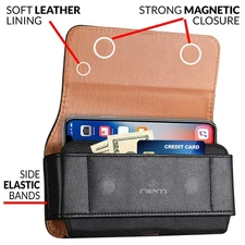 iPhone 16 15 PRO MAX  XL BELT CLIP LEATHER HOLSTER POUCH TO FIT  HARD CASE On