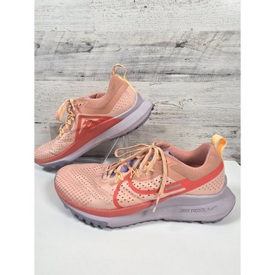 Nike React Pegasus Trail 4 Shoes Womens Size 9 Peach Hiking Sneaker DJ6159-800