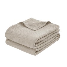 100 Cotton Muslin Throw XL Blanket 50" x 70" A Luxuriously Soft, 4-Layer...