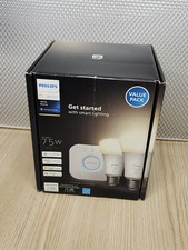 Philips Hue White A19 2 Pack Bluetooth 75W Smart LED Starter Kit