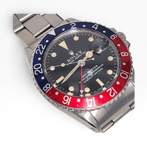 Rolex GMT Master 40mm Steel Pepsi Bezel Blue Red Automatic Watch 1675 Circa 1972