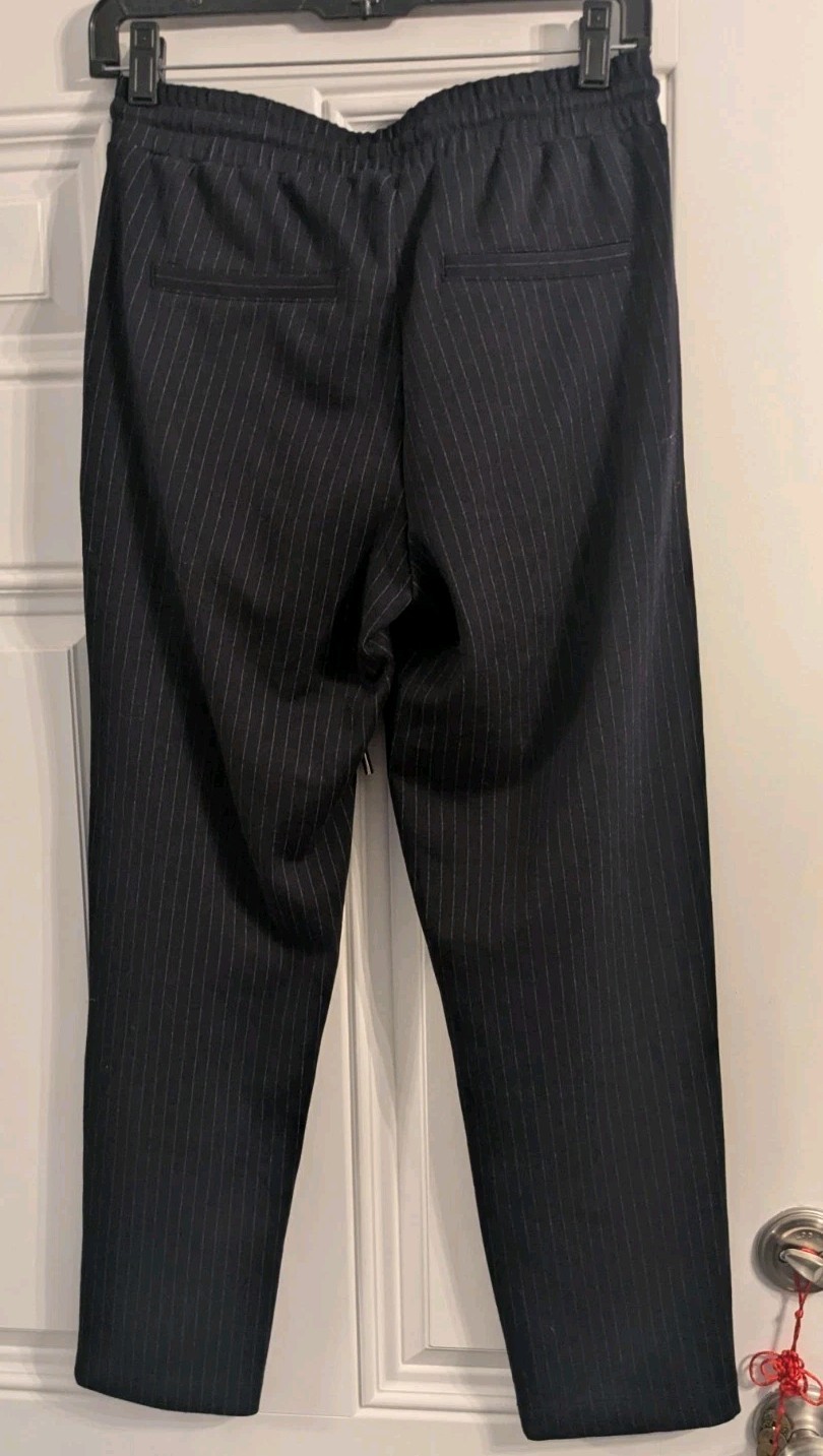 Loft Pants Drawstring Blue Pinstriped Staight Leg… - image 7