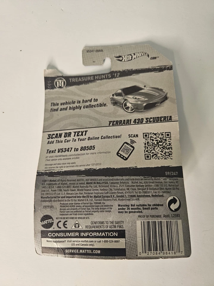 Hot Wheels Treasure Hunt 2012 - Ferrari 430 Scuderia Foto 2 de 3