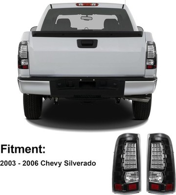 Black Tail Lights Brake LED Lamps Fit Chevy Silverado 1500 2500 3500 2003-2006