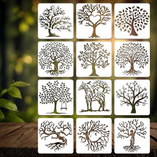 12 St&uuml;ck Baum Des Lebens Schablonen Textilgestaltung &ndash; Wiederverwendbare Airbrus