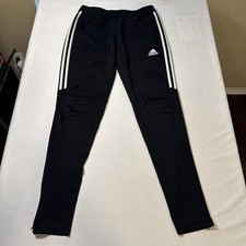 Adidas Training Pants Joggers Size Small Aeroready Ankle Zips Side Stripe