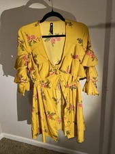 Influence Dress Yellow Floral Size 10