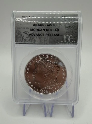 2021 $1 D MORGAN SILVER DOLLAR ANACS MS70 ADVANCE RELEASE