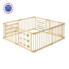 Panels Playpen 8 Foldable Play Yard with Door Panel and Built in Toys Baby ZETY