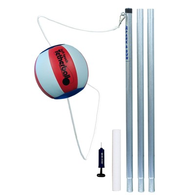 Portable Outdoor Red White and Blue Tetherball Set with Accessories (3-Piece ...