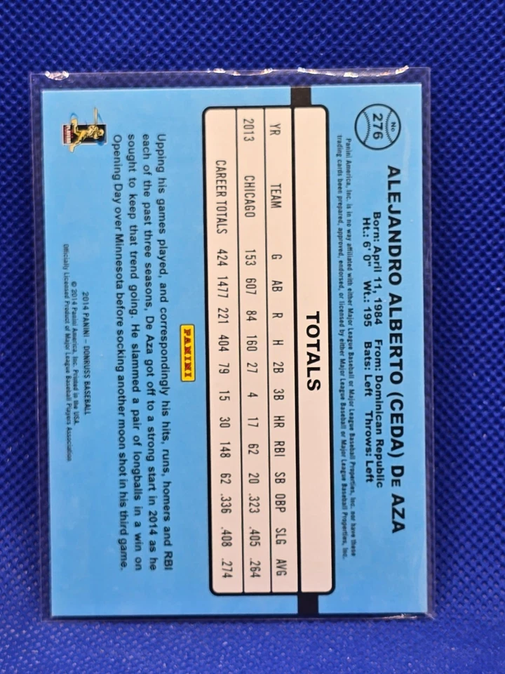 2014 Panini Donruss - Alejandro De Aza #276 Press Proof Gold /99 - Image 2 of 2