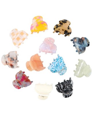 12 PCS Small Claw Jaw Hair Clips Thin Styling Mini Accessories Classic Clamp
