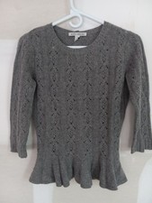 AUTUMN CASHMERE Pure Cashmere Womens Brown Knit Sweater Casual Career Everyday S