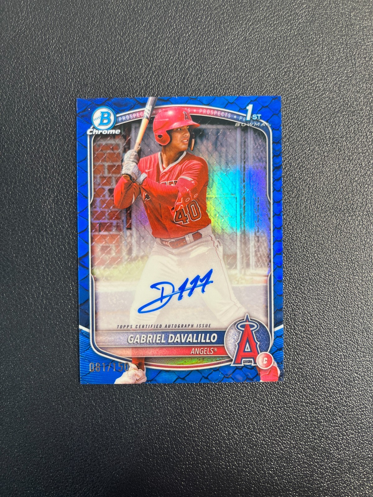 2025 Bowman Chrome #CPA-GD Gabriel Davalillo 1st Auto Blue Reptilian 081/150 HT