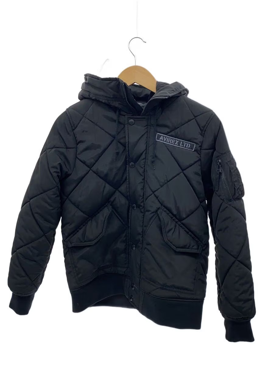 AVIREX Down Jacket, Large, Polyester, Black, Soli… - image 1