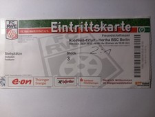 Ticket / Eintrittskarte Testspiel  2010/11  FC Rot Wei&szlig; Erfurt - Hertha BSC
