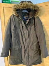 Woolrich Arctic SMALL Parka Fake Fur Trim Hooded Puffer Winter Jacket ARMY GREEN