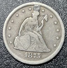 1875-S Seated Liberty Twenty Cent Piece 20c Details Plugged