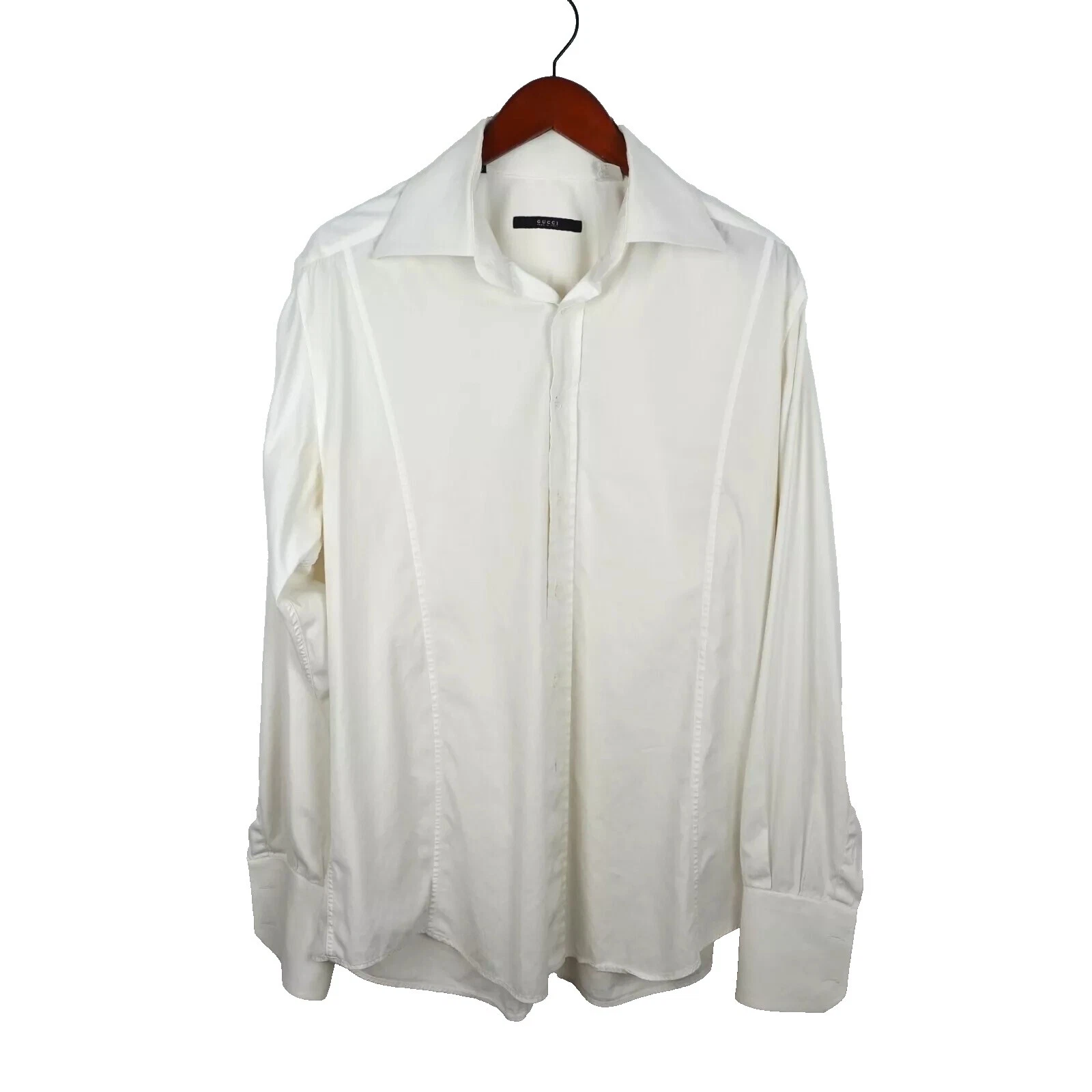 Gucci White Solid Dress Shirts for Men