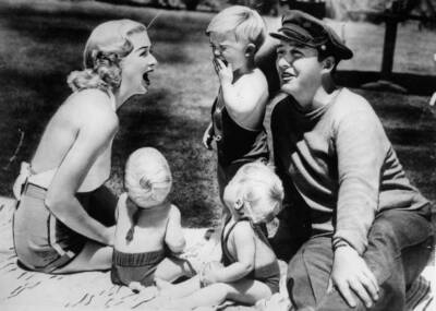 American singer & actor Bing Crosby with his wife Dixie Lee with t- Old Photo