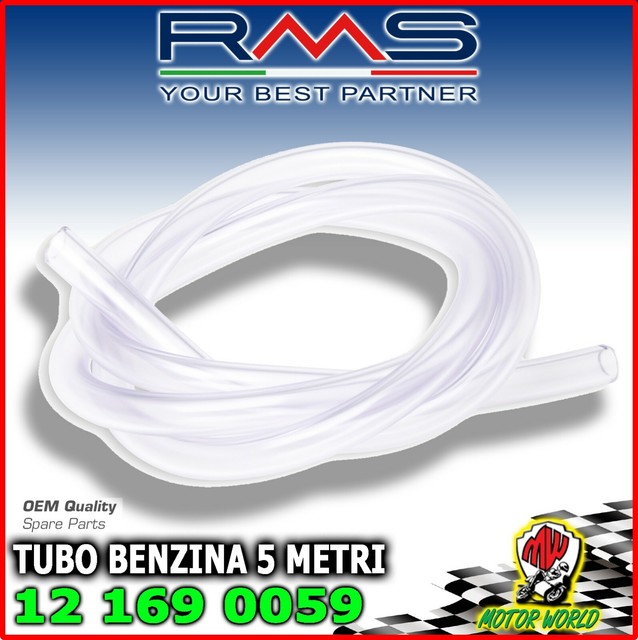 TUBO BENZINA TRASPARENTE CONFEZIONE 5 METRI MOTO DIAMETRO Ø 6 x 9 mm TUBO BENZINA TRASPARENTE CONFEZIONE 5 METRI MOTO DIAMETRO Ø 6 x 9 mm
