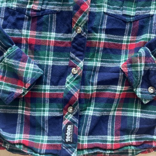 Teton Gravity Research Kids Small Boys Flannel Plaid Blue Red Button Up Cotton - Picture 3 of 5