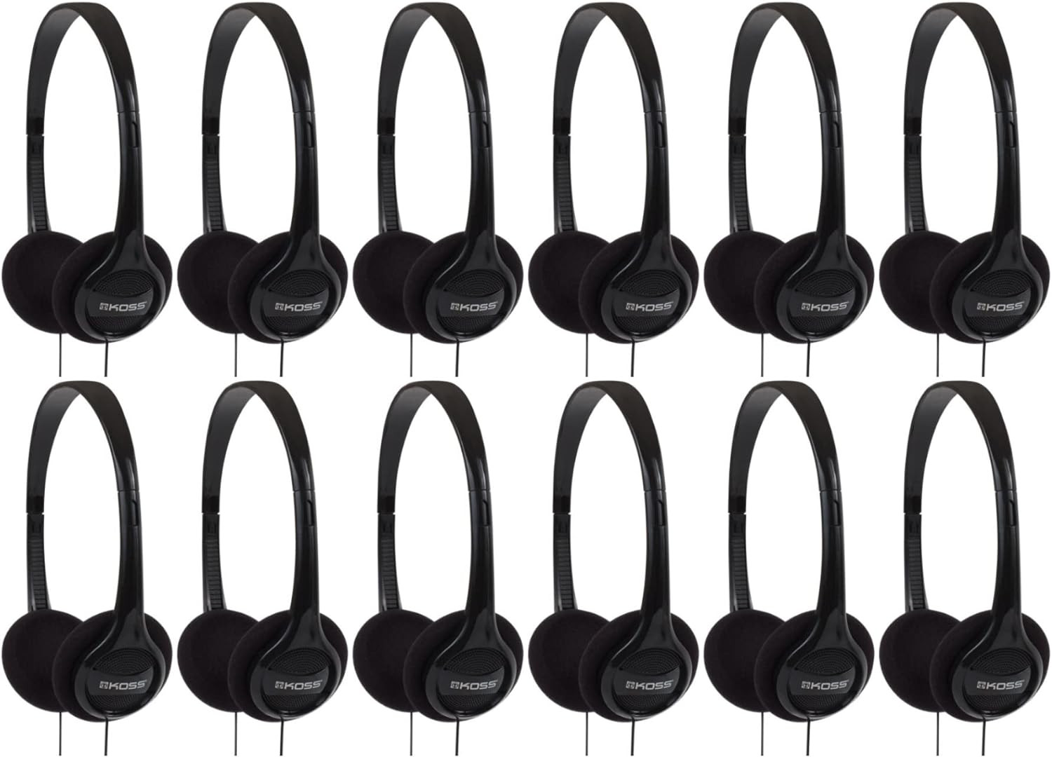 Portable Stereo On-Ear Headphones with 4-Foot Cord and 3.5Mm Plug, 12 Pack (KPH7