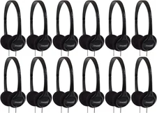 Portable Stereo On-Ear Headphones with 4-Foot Cord and 3.5Mm Plug, 12 Pack (KPH7