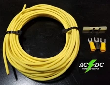 12 GA GAUGE 25 FT PRIMARY AUTO REMOTE POWER GROUND WIRE CABLE KIT (YELLOW)