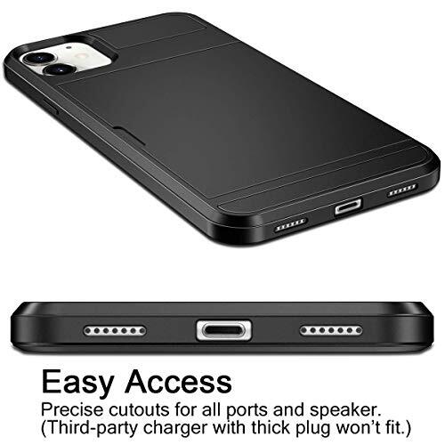 Case for iPhone 11 Case Wallet Credit Card Holder ID Slot Sliding Door Black - Picture 7 of 7