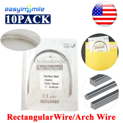100wires Dental Orthodontic arch Wires Stainless Rectangular Brace wires U/Lower