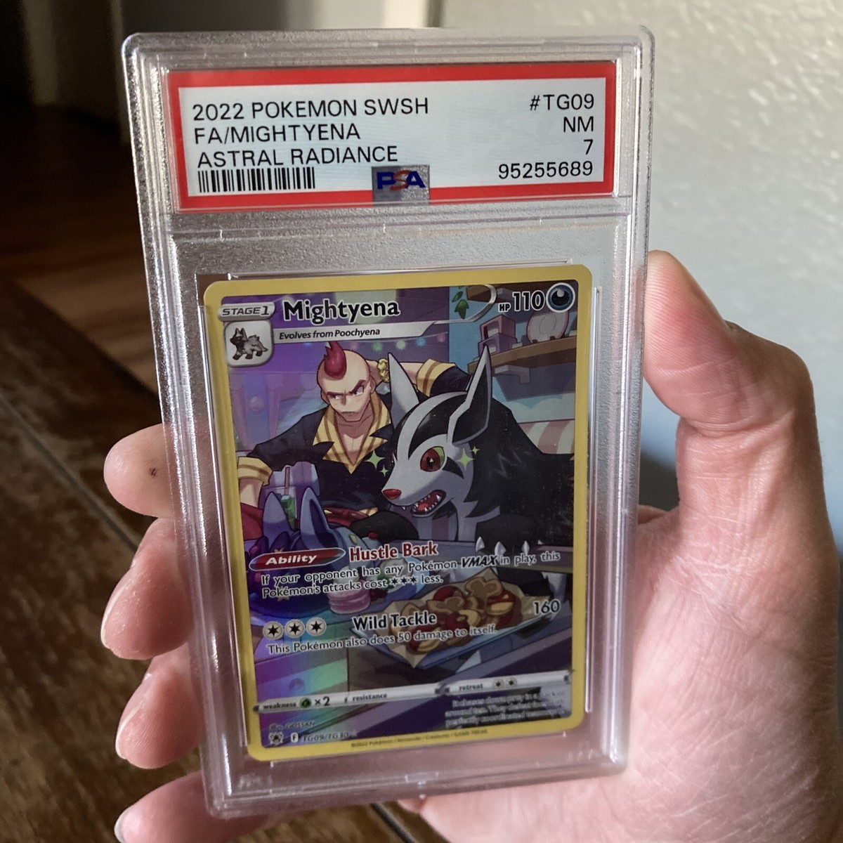 2022 Pokémon Mightyena #TG09 Full Art Astral Radiance PSA 7 Graded