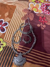 oxidized indian jewelry long necklace set