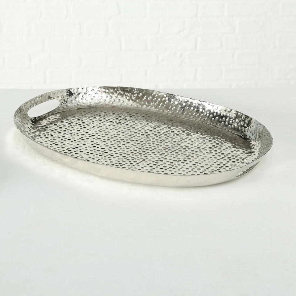 Edel Serviertablett Tablett Metall Frühstück Aluminium Betttablett Deko-Tablett