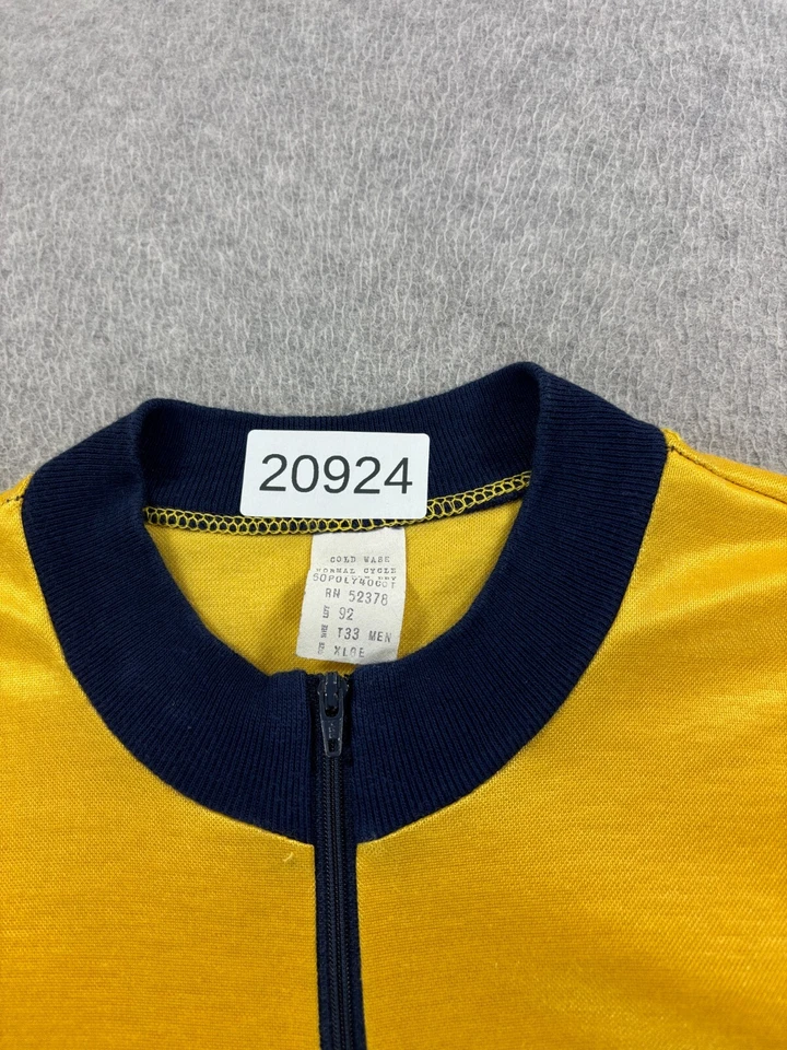 Camiseta deportiva de ciclismo vintage Bellwether 1/4 cremallera manga corta (XL para hombre) amarilla Foto 4 de 4