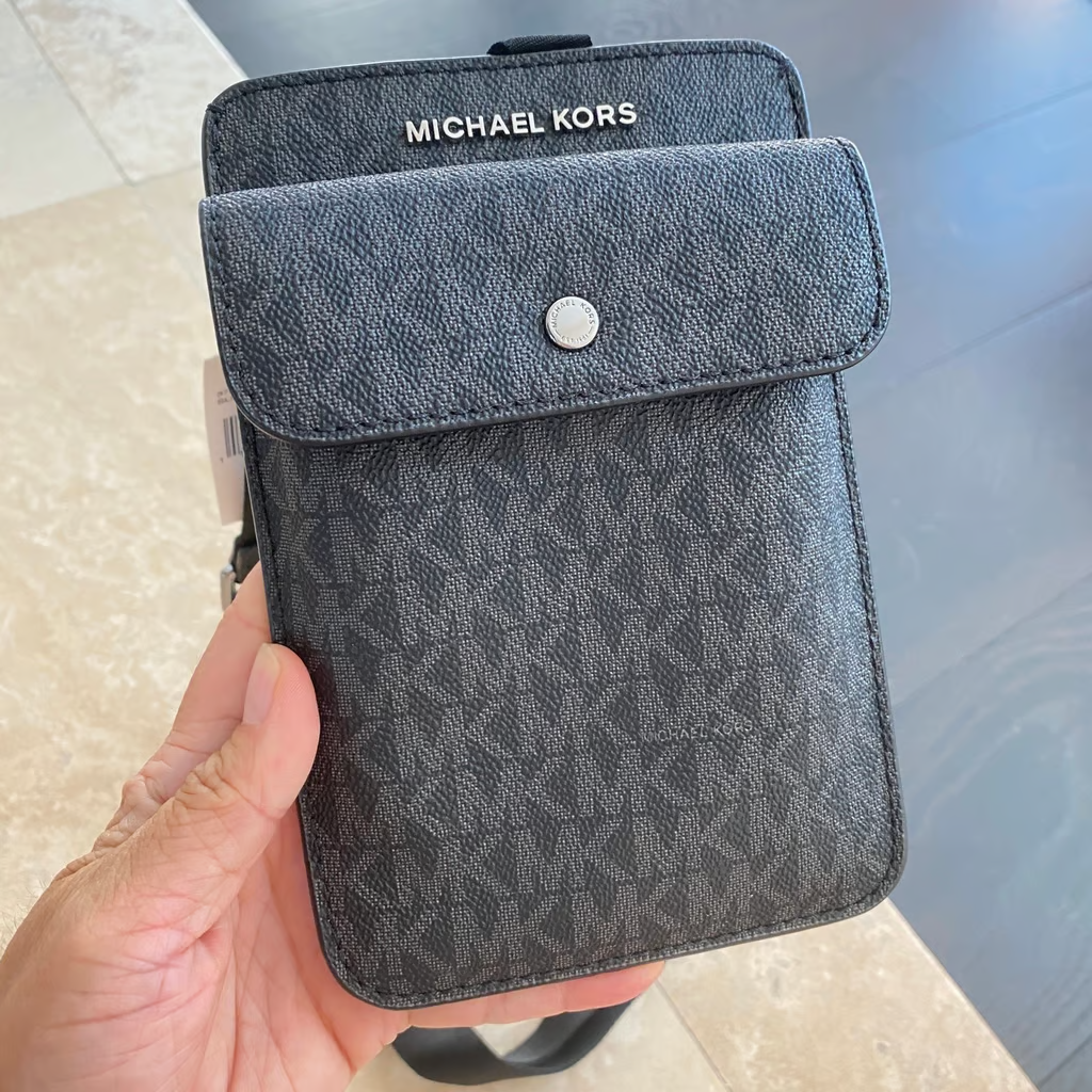 Michael Kors Accessories Signature PVC Leather Slim Phone Case Crossbody Bag