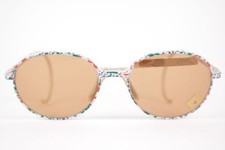 Vintage See You Mod 0404 52 19 Pink Red Green Oval Sunglasses NOS