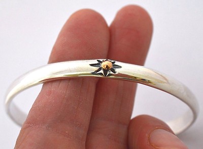 Sale !!!   925 Sterling Silver Cuff Bangle Bracelet with Sun 20 grams