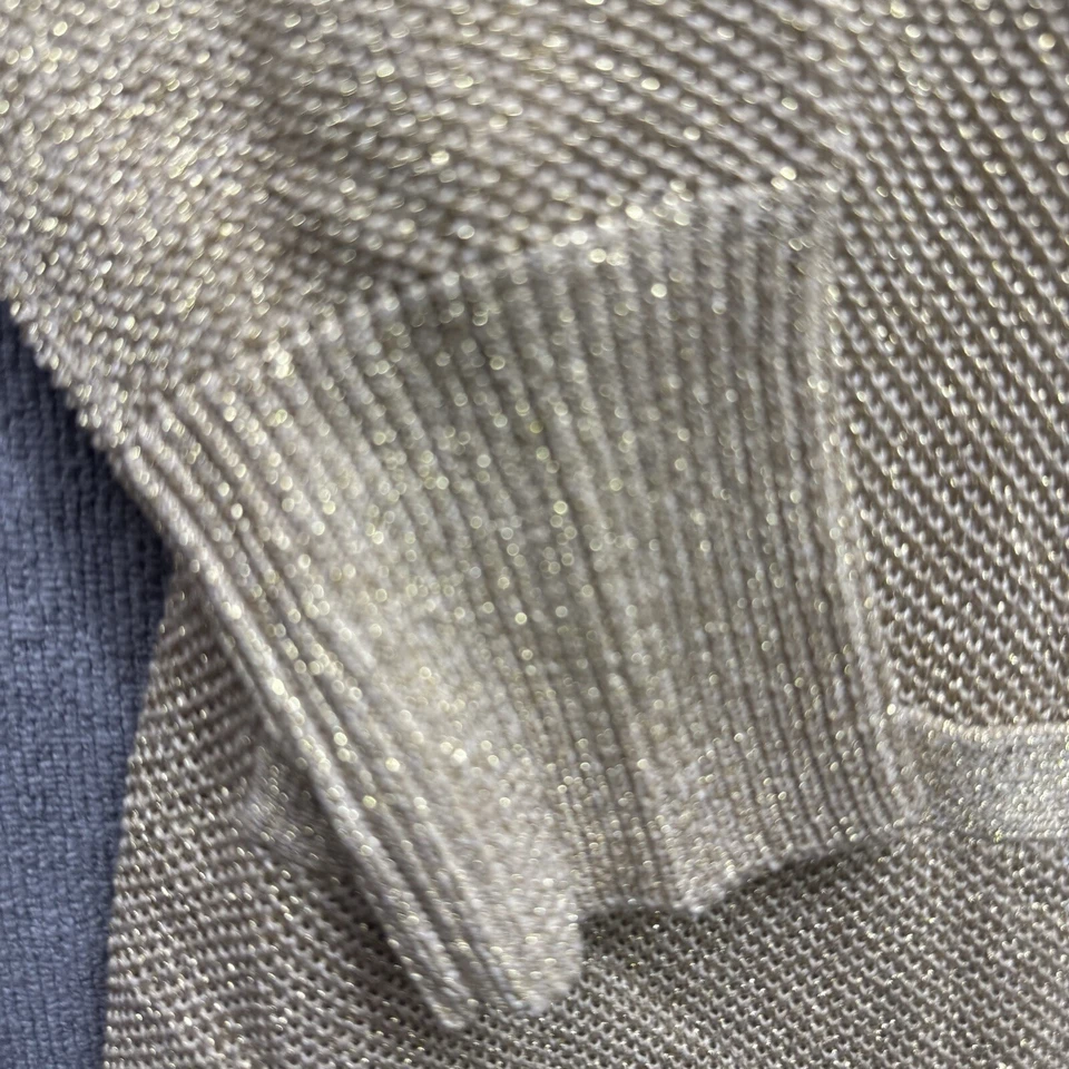 Ralph Lauren LRL Metálico Dorado Mezcla Seda Conjunto Doble Cárdigan Camiseta sin Mangas Mujer M Foto 4 de 4