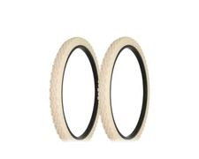 ALTALINE Bicycle 26" x 2.125" KNOBBY CREAM BEACH CRUISER (2) TIRES 26" Bicycle