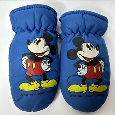 Vintage Blue Mickey Mouse Toddler Mittens Ages 2-4 Walt Disney Productions