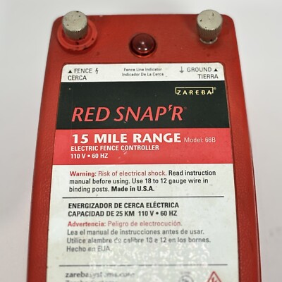 Red Snap'R 15 mile range model 66B electric fence controller 110v