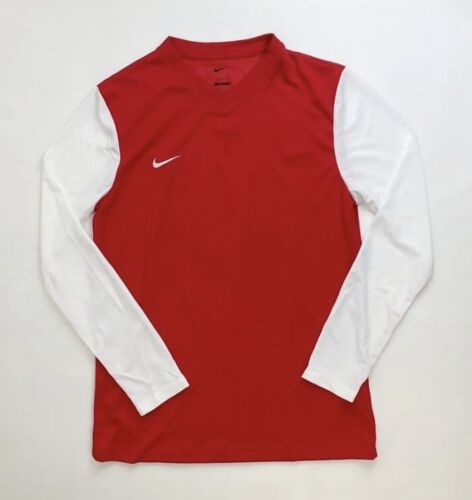 Nike US LS Tiempo Premier II Football Soccer Jersey Men's L Red White DH8046