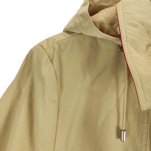 lands end womens coat beige hooded collared zip up pockets size medium free pp - Picture 5 of 11