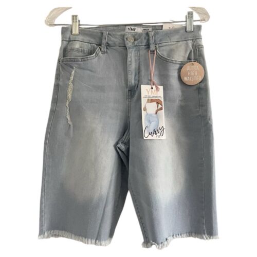 YMI (NWT)Women’s Ultra High Rise Curvy StretchFrayed Denim ShortsSizes-7,9,&13