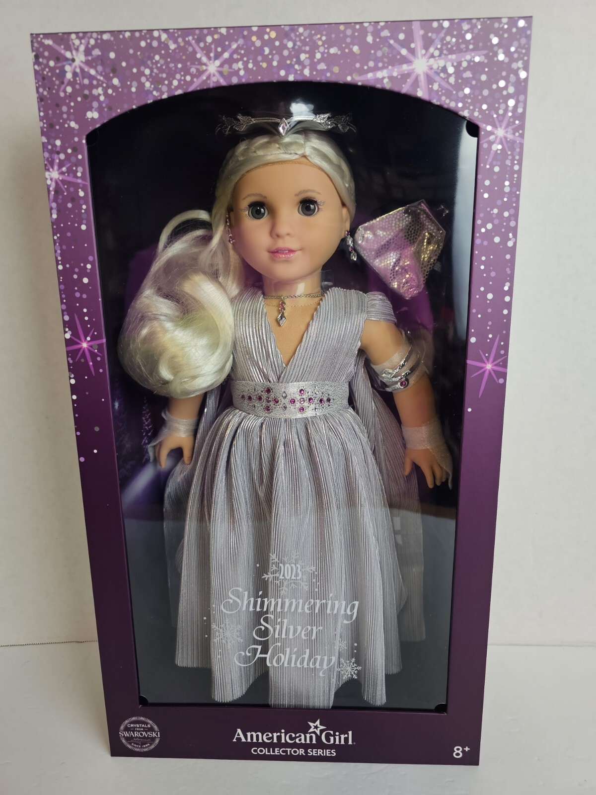American girl 2023 shimmering silver holiday collector doll - limited edition