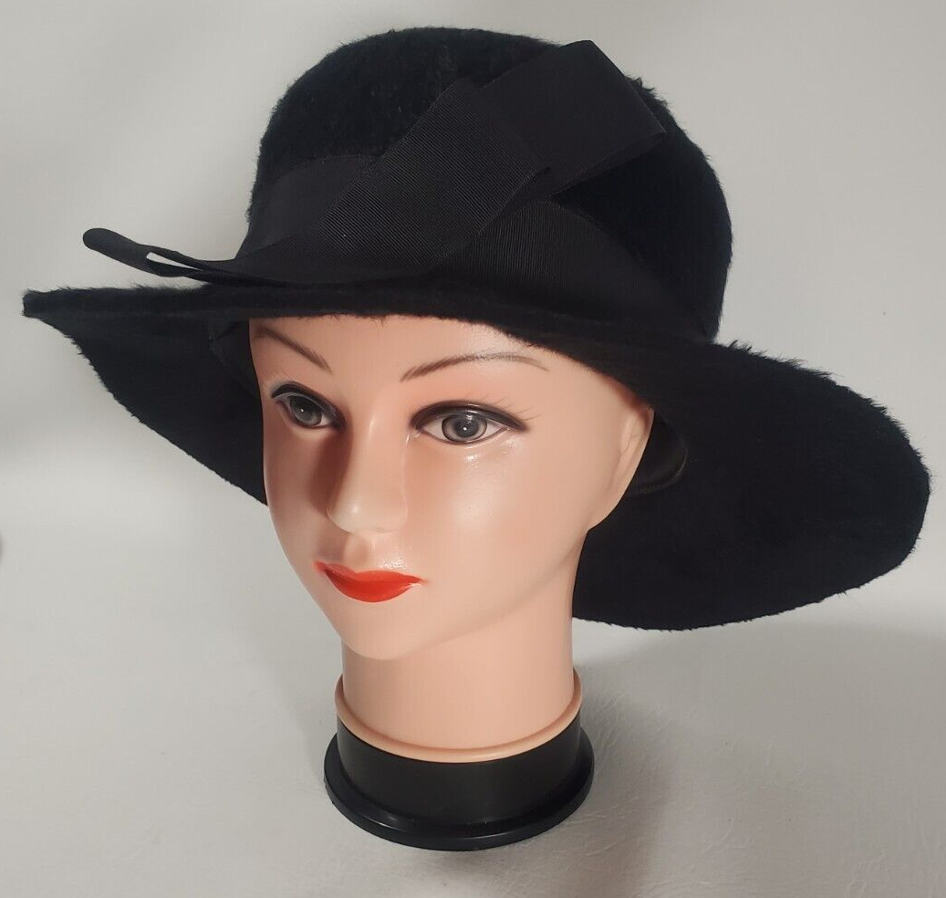 1960s Faux Fur Black Bucket Hat Vintage Mid Mod Retro Mod EUC 1960s Faux Fur Black Floppy Hat Vintage Mid Mod Retro EUC | eBay main image 3